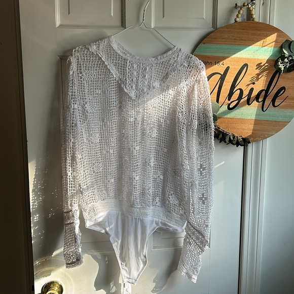 Free People Tops - Free people intimately crochet Snow White bodysuit